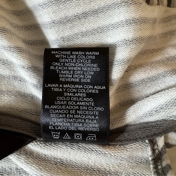 Norma Kamali Hoodie Tunic Dress Sleeveless Size S Striped Gray White ATHLEISURE - Picture 6 of 6